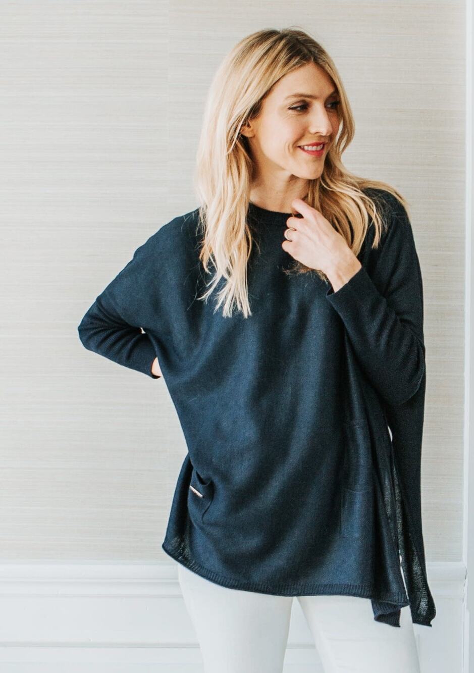 MERSEA Catalina Crewneck Sweater P Navy relaxed oversized Coastal Grandma Chic